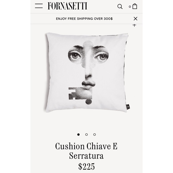💥SOLD💥 FORNASETTI $225 White Key Throw Pillow - Picture 11 of 11
